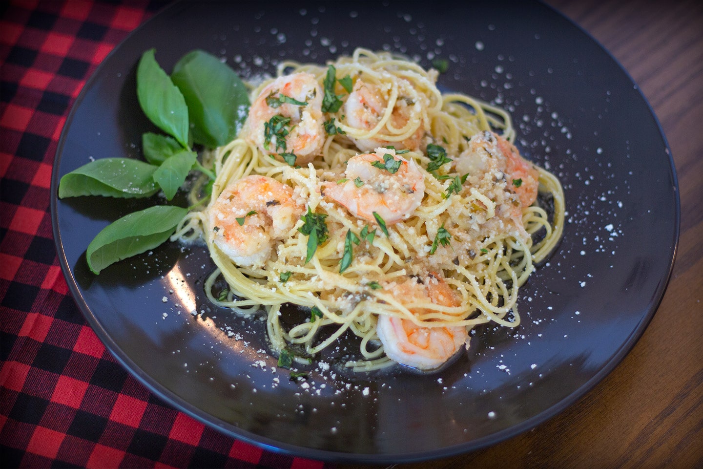 Shrimp Scampi on a plate