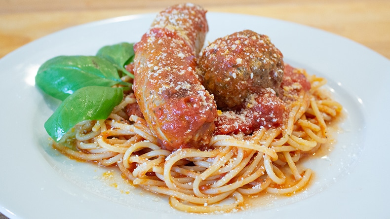 Instant Pot Spaghetti with meatballs and sausage