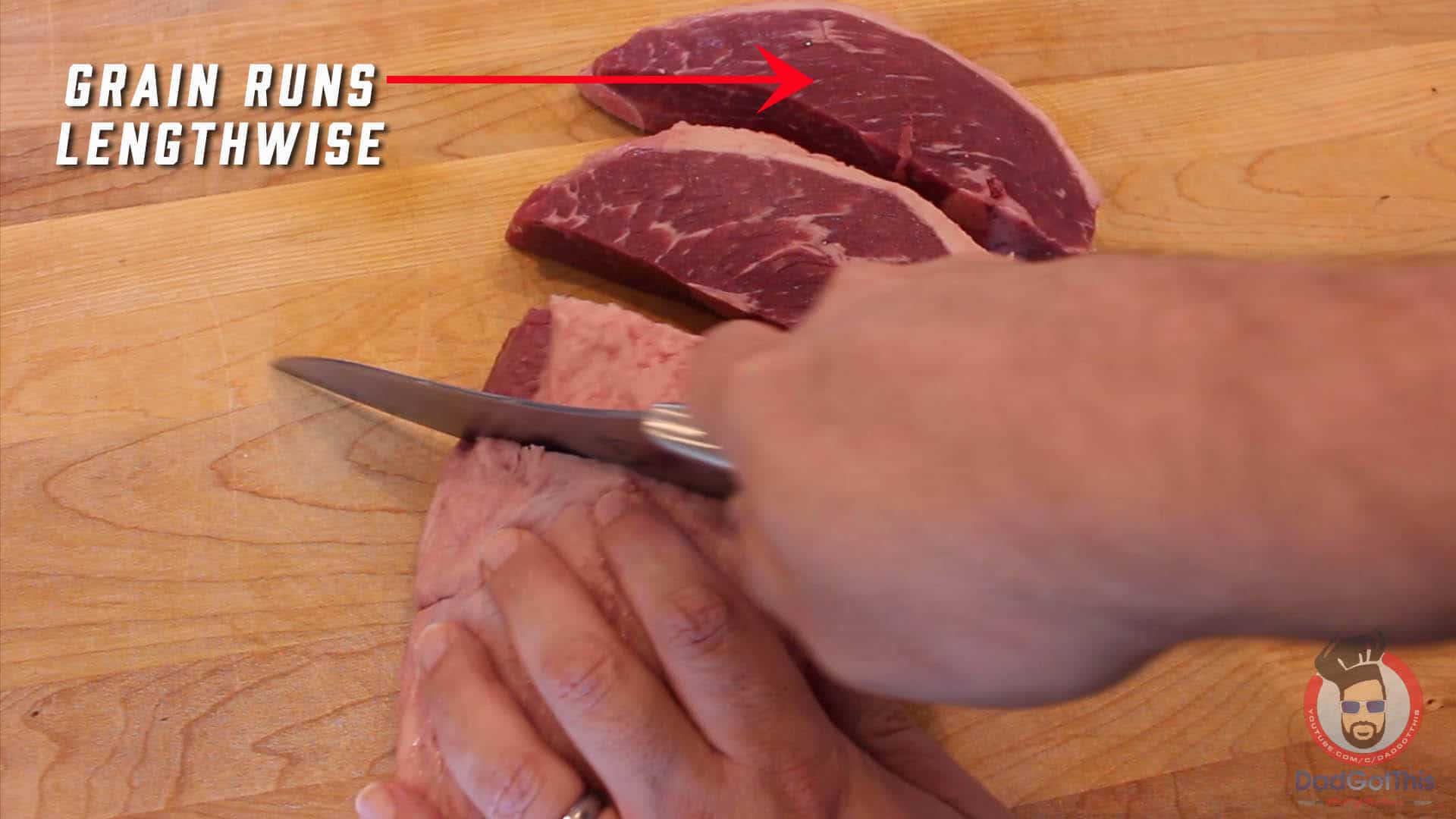 picanha steaks being cut