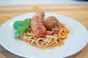 instant pot spaghetti with meatballs and sausage