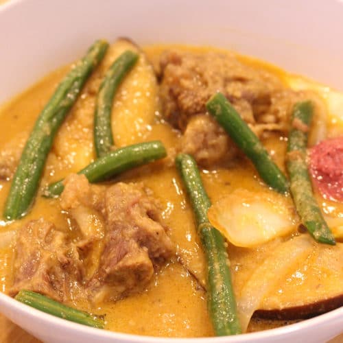 A bowl of Filipino Kare Kare Stew
