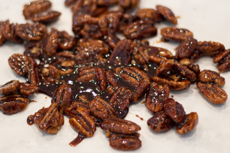Candied Pecans on Parchment Paper