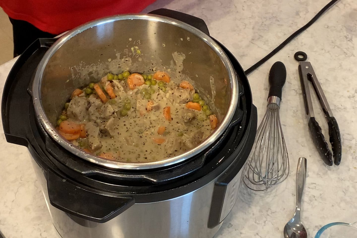 everything in the instant pot for the pork pot pie