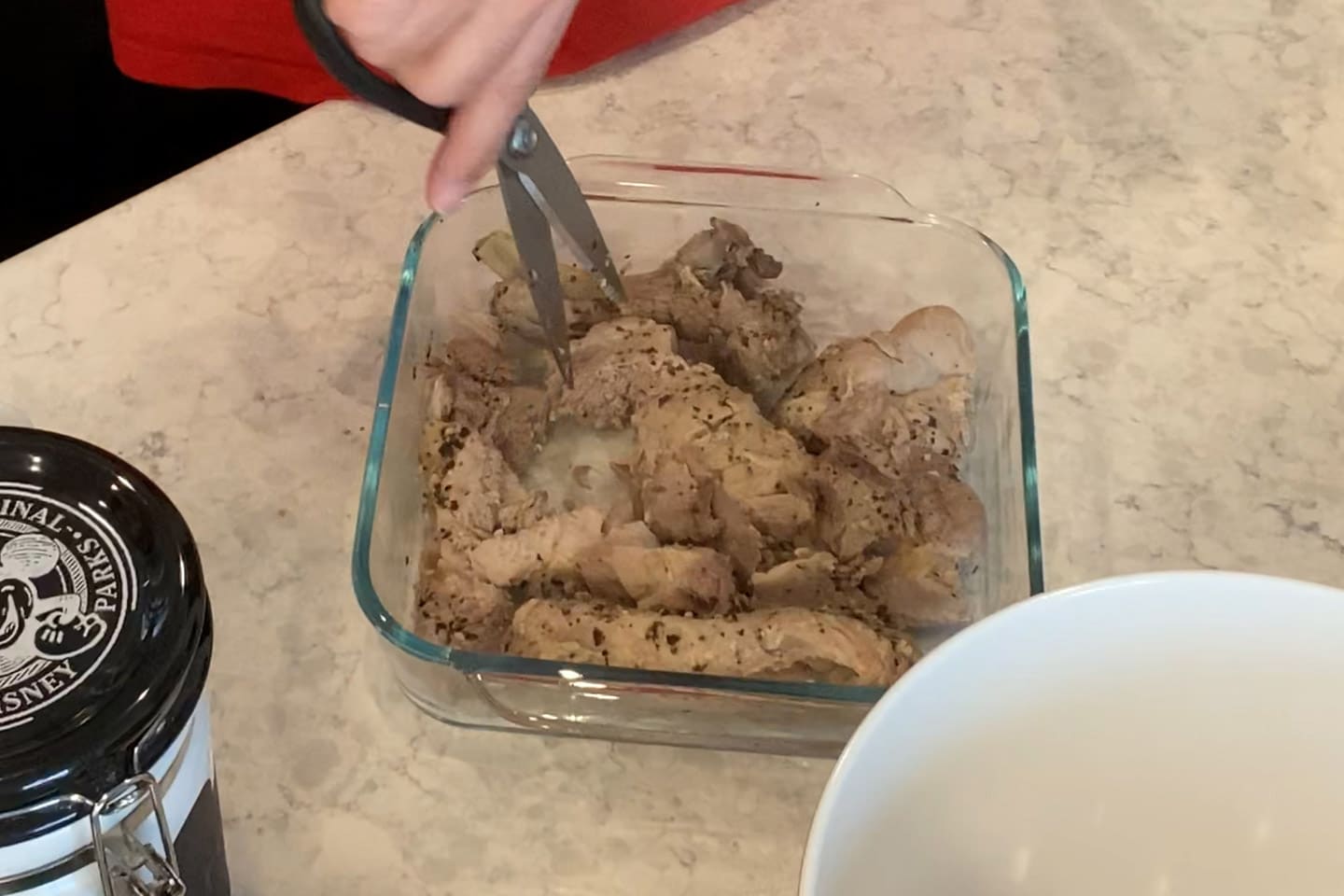 pork being cut up