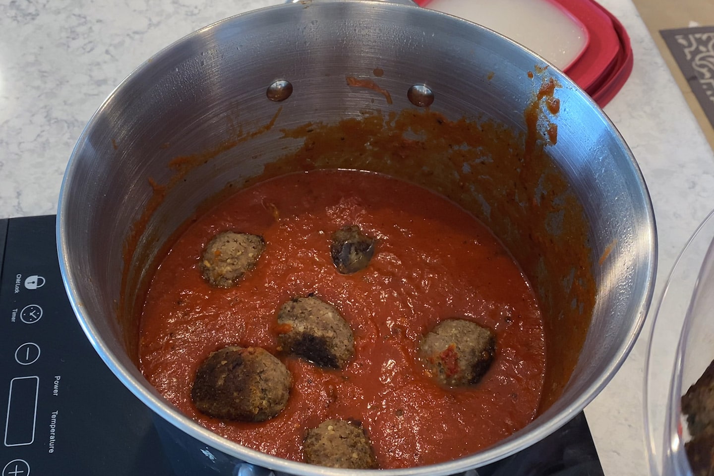 meatballs in pot