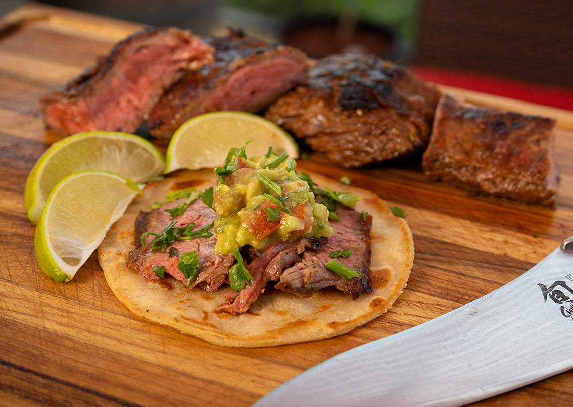 Carne Asda Tacos and Guacamole.