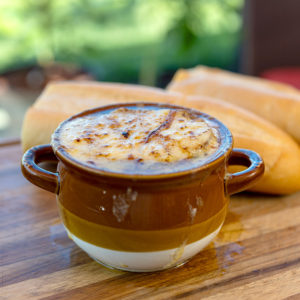 Ninja Woodfire smoked onion soup.