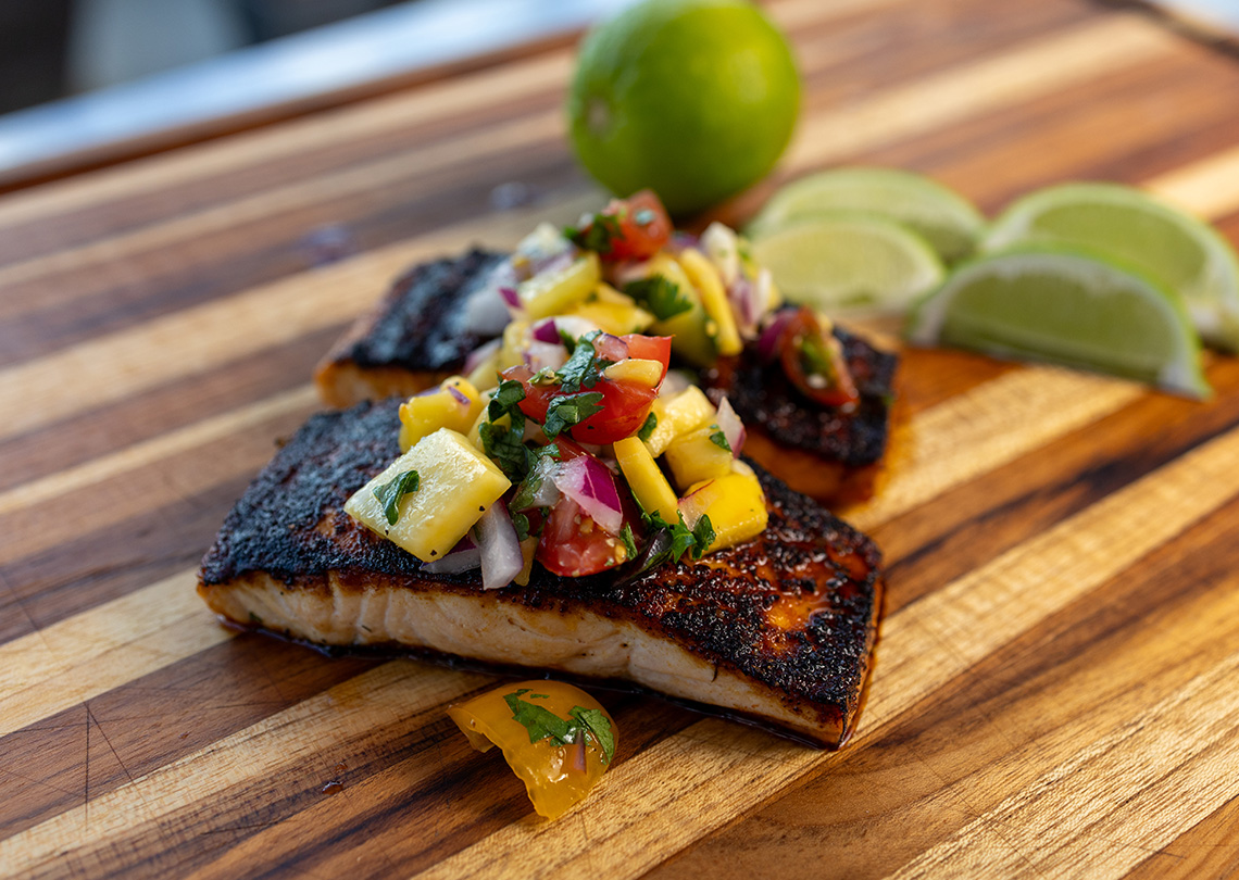 Ninja Woodfire Blackened Salmon