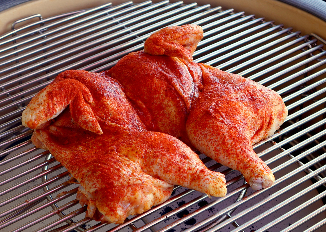 Spatchcocked Chicken on Kamado Joe Big Joe Series III.