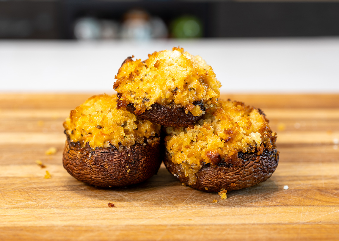 Ninja Woodfire Stuffed Mushrooms