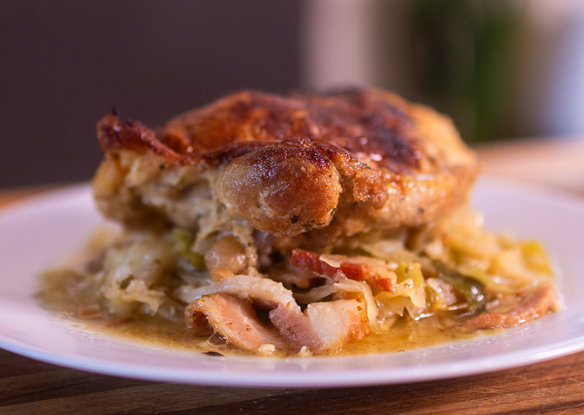 Woodfire Chicken and Cabbage