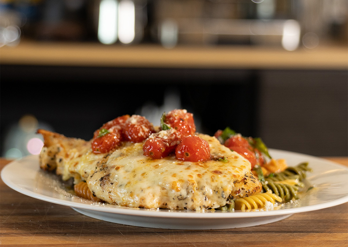 woodfire chicken and tomatoes