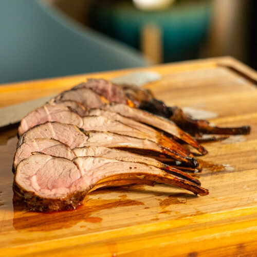 woodfire smoked rack of lamb
