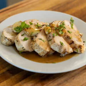 Smoked Sous Video Chicken Breast with Brown Butter Sauce